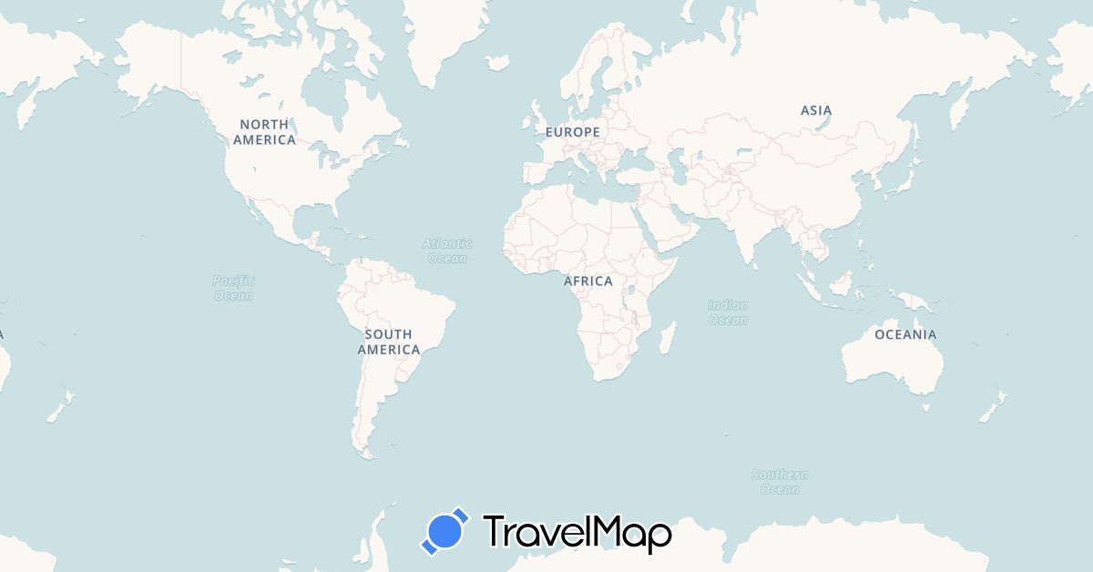 TravelMap itinerary: driving, bus, plane, train, hiking, boat in Argentina, Colombia, Costa Rica, France, Netherlands, Panama, Peru (Europe, North America, South America)